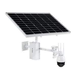 Outdoor Solar CCTV Camera 3G 4G SIM Card IP Camera 5X Zoom PTZ Dome Security Surveillance Cameraと50AH Battery 60W Solar