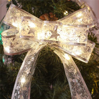 LED-Band Weihnachts baum Ornamente Spitze Bögen Lichterketten Navidad Home Decoration Glühende LED-Licht Spitze DIY Bögen