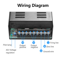 Alimentation à découpage SMPS 24V DC 12V régulée réglable 400W, adaptateur universel haute tension 15A pour l'industrie, CCTV, LED