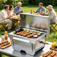 Table de barbecue coréen moderne sans fumée en acier inoxydable pour restaurant, usage commercial intérieur/extérieur