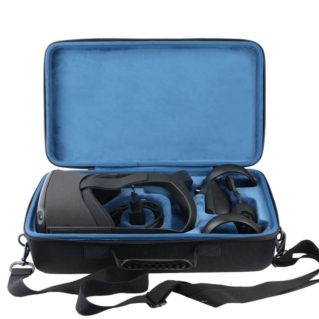 VR Headset Travel Case for Oculuss Quests 1/2 Protective Organizer Bag with Shoulder Strap, VR Controller Storage Case