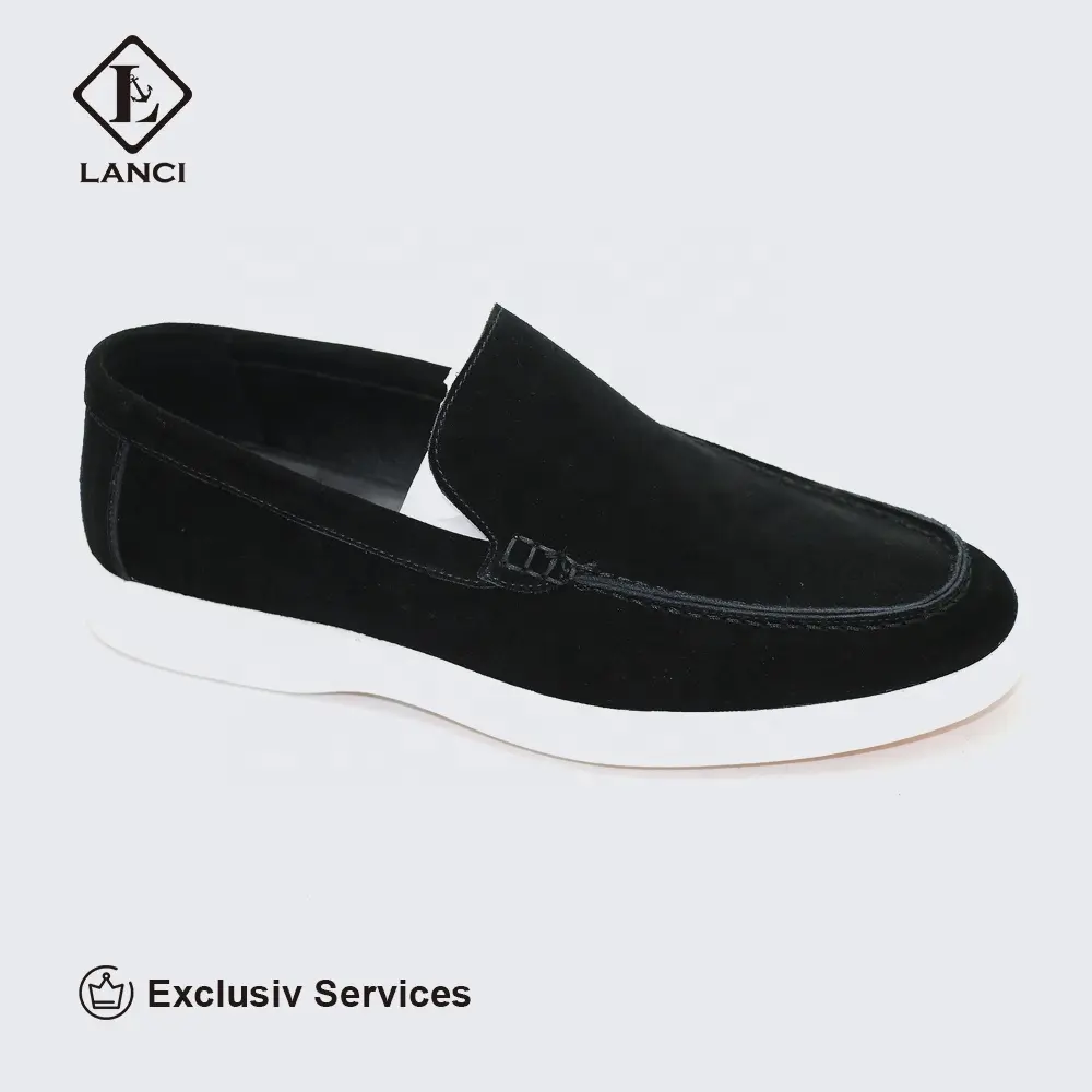 LANCI, оптовая продажа, кожаная обувь для мужчин, лоферы, замша