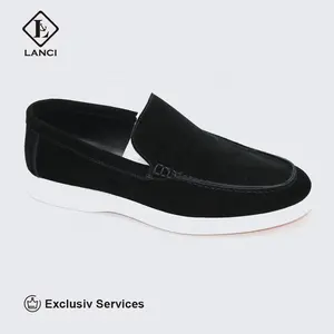 LANCI wholesale shoes leather shoes for men loafer heren suede