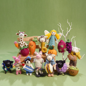 Nuovo creativo fatto a mano simpatico sacchetto di feltro di lana animale peluche ciondolo portachiavi PP cotone imbottitura Unisex piccoli accessori appesi - Product Image 1