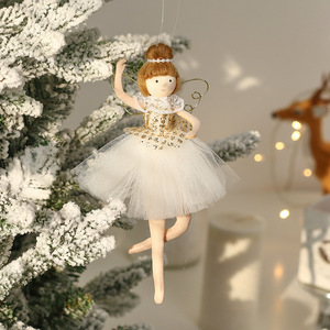 Venta caliente Ángel de Navidad blanco Árbol de Navidad Adornos colgantes Muñeca blanca Muñecas de niña bonita Juguetes lindos - Product Image 3