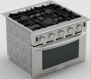 Forno de convecção com 3 queimadores de alumínio e aço inoxidável de 17 polegadas para RV GLP Range forno com cromo