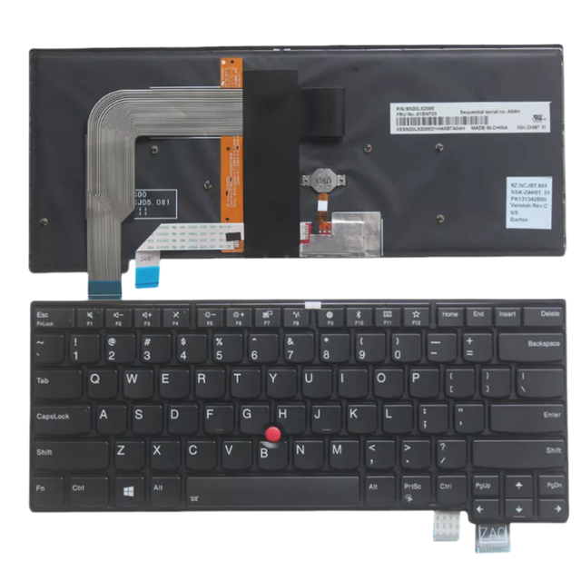 Best Quality Laptop Internal Keyboard for Lenovo ThinkPad T460s T470s with Frame and Pointer Keyboard Laptop Parts