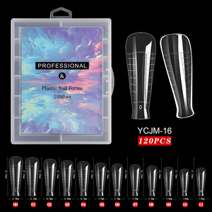 Poly Nail Gel <span class=keywords><strong>System</strong></span> UV Acrílico Diy Long Stiletto Upper 120 PCs Nail <span class=keywords><strong>Dual</strong></span> Form Puntas falsas <span class=keywords><strong>para</strong></span> molde de <span class=keywords><strong>uñas</strong></span> - Product Image 1