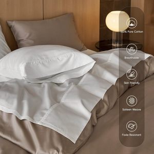 Trắng khách sạn phẳng tấm bedding Set 700tc 100% Ai Cập bông bedding cho khách sạn <span class=keywords><strong>700</strong></span> đếm bông cho khách sạn giường Vua Kích thước - Product Image 3