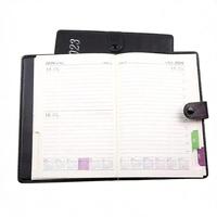 Carnet de notes et agenda en cuir de luxe minimaliste, couverture rigide, personnalisable, cadeau promotionnel pour usage professionnel