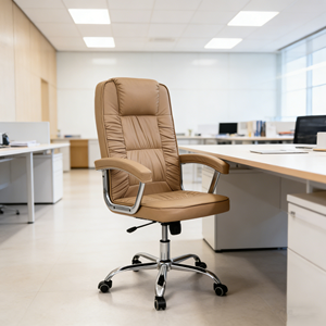 Vente directe d'usine, chaise de bureau pivotante réglable, chaise de direction de luxe à dossier haut, chaise ergonomique en cuir - Product Image 2