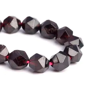 Beadwork Art Craft Garnet Star Cut Faceted Natural Gemstone Loose Beads