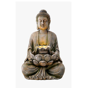 <span class=keywords><strong>Fontaine</strong></span> d'eau extérieure en résine, grand <span class=keywords><strong>Bouddha</strong></span>, Dieu Éléphant Ganesha en méditation, Vastu hindou - Product Image 4