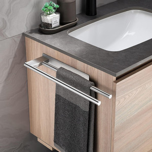 <span class=keywords><strong>Porte</strong></span>-serviettes double en acier inoxydable, support <span class=keywords><strong>mural</strong></span> <span class=keywords><strong>sans</strong></span> perçage pour salle de bain - Product Image 2