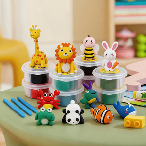 CE Certified Plasticine <b>Modeling</b> Clay Kids Educational Craft Toy Non Sticky Air Dry Clay Kit for Party Gifts - Product Image 3