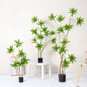 Plante artificielle en plastique Dracaena Reflexa en pot, décoration intérieure pour bureau, jardin, maison, plantes artificielles, plantes factices - Product Image 1