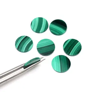 100 Pieces 10mm Cabochon Round Natural Green Malachite Loose Gemstone For Pendant Necklace