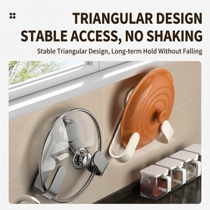 Soporte Giratorio <span class=keywords><strong>de</strong></span> Lujo Moderno <span class=keywords><strong>para</strong></span> Tapas <span class=keywords><strong>de</strong></span> Ollas con Ventosa, Sin Perforaciones, Montado en Pared, Estante <span class=keywords><strong>de</strong></span> Cocina <span class=keywords><strong>para</strong></span> Tabla <span class=keywords><strong>de</strong></span> Cortar - Product Image 4