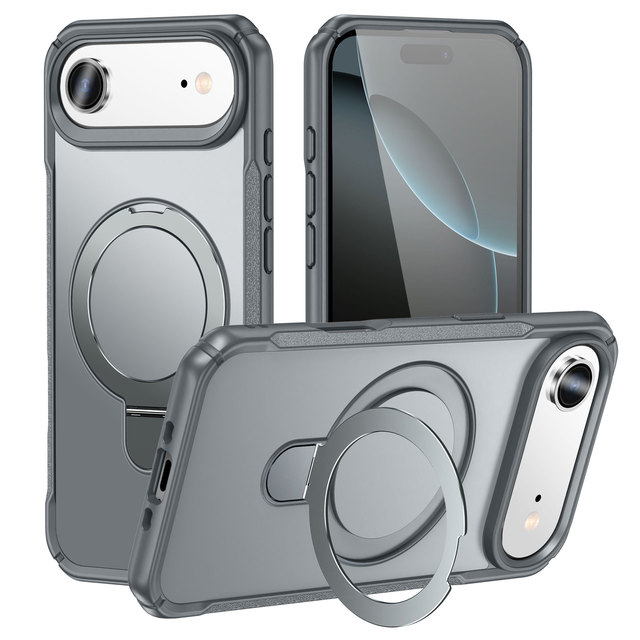Luxury Matte Magnetic Ring Kickstnd Holder Mobile Phone Case and Covers for IPhone 17 AIR 16 Pro Max 15 14 Plus