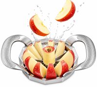 12-delige roestvrijstalen appel-snijder, -slicer en -verdeler, extra sterk, antislip handvat, makkelijk in gebruik, cadeau voor moeder, keukenfruitgereedschap