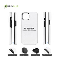 Coques de téléphone vierges pour sublimation Prosub en gros pour la série iPhone 14 Pro, revêtement 3D, coque de sublimation robuste 2 en 1