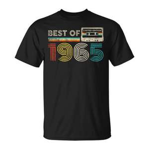 Meilleur t-shirt vintage de 1965, cadeau de 59e anniversaire pour hommes et femmes - Product Image 1