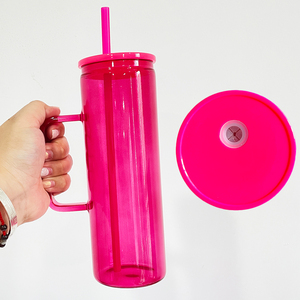 Entrepôt aux États-Unis vente en gros tasse de camping-car en verre de gelée de sublimation de 20oz avec couvercle en pp coloré pour le transfert de revêtement thermique - Product Image 2