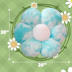 Blue Colorful Cute Plant <strong>Pillows</strong> Aesthetic Room Squishy Floor Cushion Decor for Teen Girls Sofa Bedroom Kids' Throw <strong>Pillows</strong> - Product Image 4