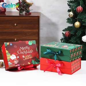 Kotak Hadiah Natal Bergaya Buku Warna-warni, Kemasan Kotak Hadiah Liburan dari Kertas Karton yang Menawan dengan Pita - Product Image 5