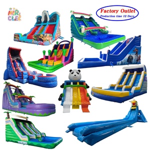 Su kaydırağı ile ticari şişme su parkı, çocuklar yetişkinler için sıçrama havuzu, özelleştirilmiş zemin yüzme havuzu - Product Image 3