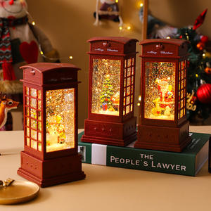 Lanterne d'eau pour cabine téléphonique Père <span class=keywords><strong>Noël</strong></span> moyen Ornement en résine Décoration <span class=keywords><strong>de</strong></span> <span class=keywords><strong>Noël</strong></span> Vent Boîte à musique Batterie Cadeau <span class=keywords><strong>de</strong></span> <span class=keywords><strong>Noël</strong></span> <span class=keywords><strong>Neige</strong></span> - Product Image 2