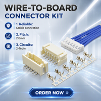 Connecteur JST PH2.0 Alternatif, Équivalent Konnra pour PH 2.0mm, Terminal à Sertir AWG 28 PHR, Faisceau de Câbles Plaqué Étain 2mm