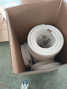 ท่อทองแดงสำหรับเครื่องปรับอากาศแบบขดลวดทองเหลืองขนาดเล็ก ฉนวนยางสีขาว 3/8+1/2 นิ้ว ขายดี - Product Image 6