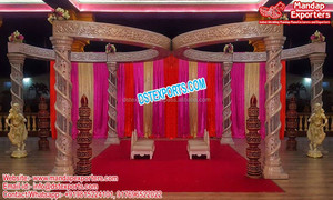 Mandap de Fibra de Cristal para Bodas de Diseño Moderno, Mandap/Plataforma de Fibra de Cristal para Bodas Asiáticas, Suministros para Bodas de Fibra de Cristal Real, EE. UU. - Product Image 3