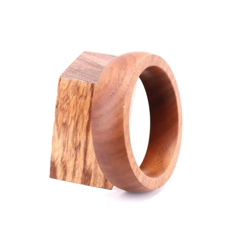 Accetp-brazalete de madera Solide Koa, pedido personalizado, fabricación directa de joyería, 15mm de ancho