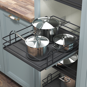 Thép hiện đại kéo ra nhà bếp lưu trữ giỏ với mềm đóng và chống trượt cơ sở Telescopic ngăn kéo Slide cho nhà bếp tổ chức - Product Image 6