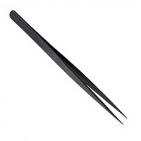ASAP Pince à épiler de précision en acier inoxydable à pointe inclinée à 45 degrés, écologique, durable, rose et vert, 1 pièce, pour sourcils et visage