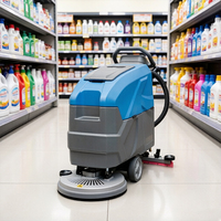 Nettoyeur de sol professionnel à propulsion manuelle avec batterie et disque brosse de 18 pouces pour le nettoyage des sols des entrepôts et des supermarchés