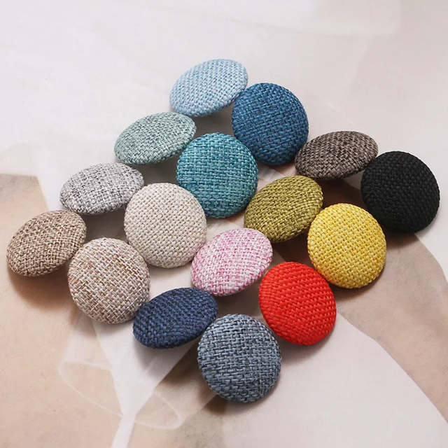 Colorful Fabric-Covered Coat Buttons