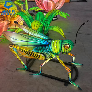 SGFL437 Lanterne chinoise en soie en forme d'insecte pour Thanksgiving, structure en acier, étanche, ensemble pour festival lumineux - Product Image 2