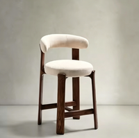 Chaise de salle à manger nordique en bois de frêne avec dossier incurvé personnalisé, coussin moelleux, chaises en bois massif pour la maison
