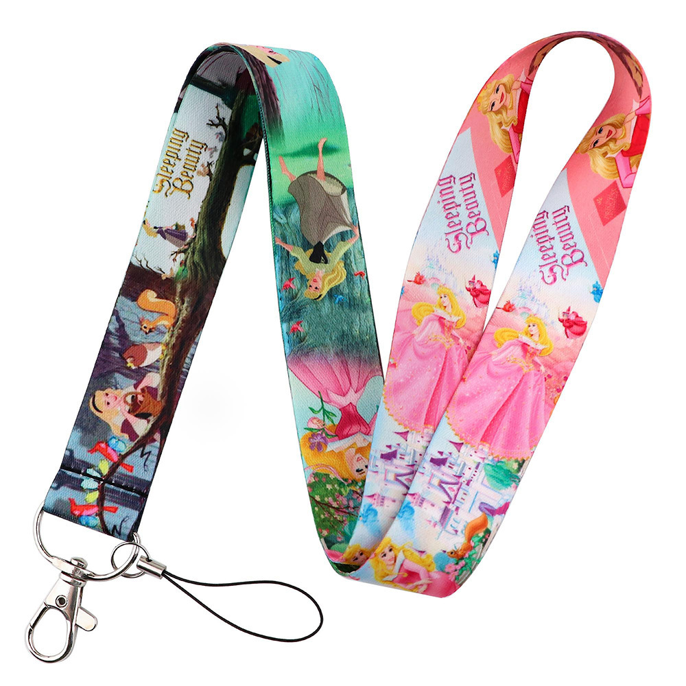 Lovely Cartoon Princess Snow White Ariel Design Lanyards Anti-Lost Phone Hanging Rope ID Card Holder Accessories Custom Lanyard Image 2