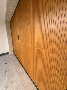 <span class=keywords><strong>Porte</strong></span> de <span class=keywords><strong>garage</strong></span> à enroulement <span class=keywords><strong>motorisée</strong></span> monobloc avec grille encastrée, design de façade intégré et style auvent - Product Image 1
