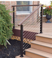 Rampe d'escalier en câble en acier inoxydable poli, style européen et américain moderne, faible entretien, avec protection de sécurité