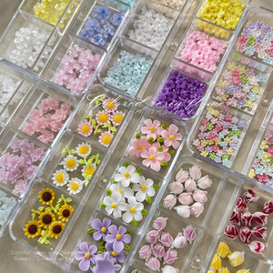 Suministros para <span class=keywords><strong>uñas</strong></span>: <span class=keywords><strong>Uñas</strong></span> postizas al por mayor, dijes de resina con flores para decoración de <span class=keywords><strong>uñas</strong></span>, <span class=keywords><strong>3D</strong></span> DIY, decoración de <span class=keywords><strong>uñas</strong></span> con girasoles de cinco pétalos en 6 rejillas. - Product Image 6