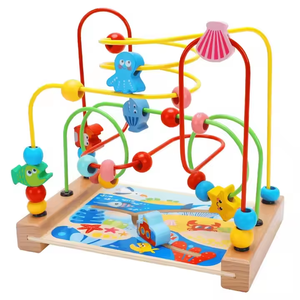 Jouet labyrinthe en <span class=keywords><strong>perles</strong></span> de bois pour tout-petits Montessori Apprentissage précoce Motricité fine Jouet éducatif - Product Image 1