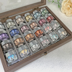 ผงกระจกออโรร่า 24 สี สำหรับตกแต่งเล็บ ให้เอฟเฟกต์แว่นกันแดด โครมเมียม - Product Image 3