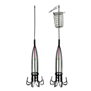 LOVITA Piège à Calamar en Acier à Haute Teneur en Carbone, 8 Griffes, 16 Hameçons, Cage Lumineuse Anti-Emmêlement avec Hameçon d'Ancre pour Eau Douce - Product Image 1