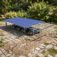 Système de montage de panneaux solaires pour abri de voiture, structure de montage photovoltaïque en acier galvanisé pour parking au sol