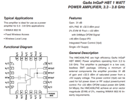Amplificateurs RF et sans fil HMC409 IC AMP WIMAX 3.3-3.8GHZ 24LFCSP HMC409LP4E